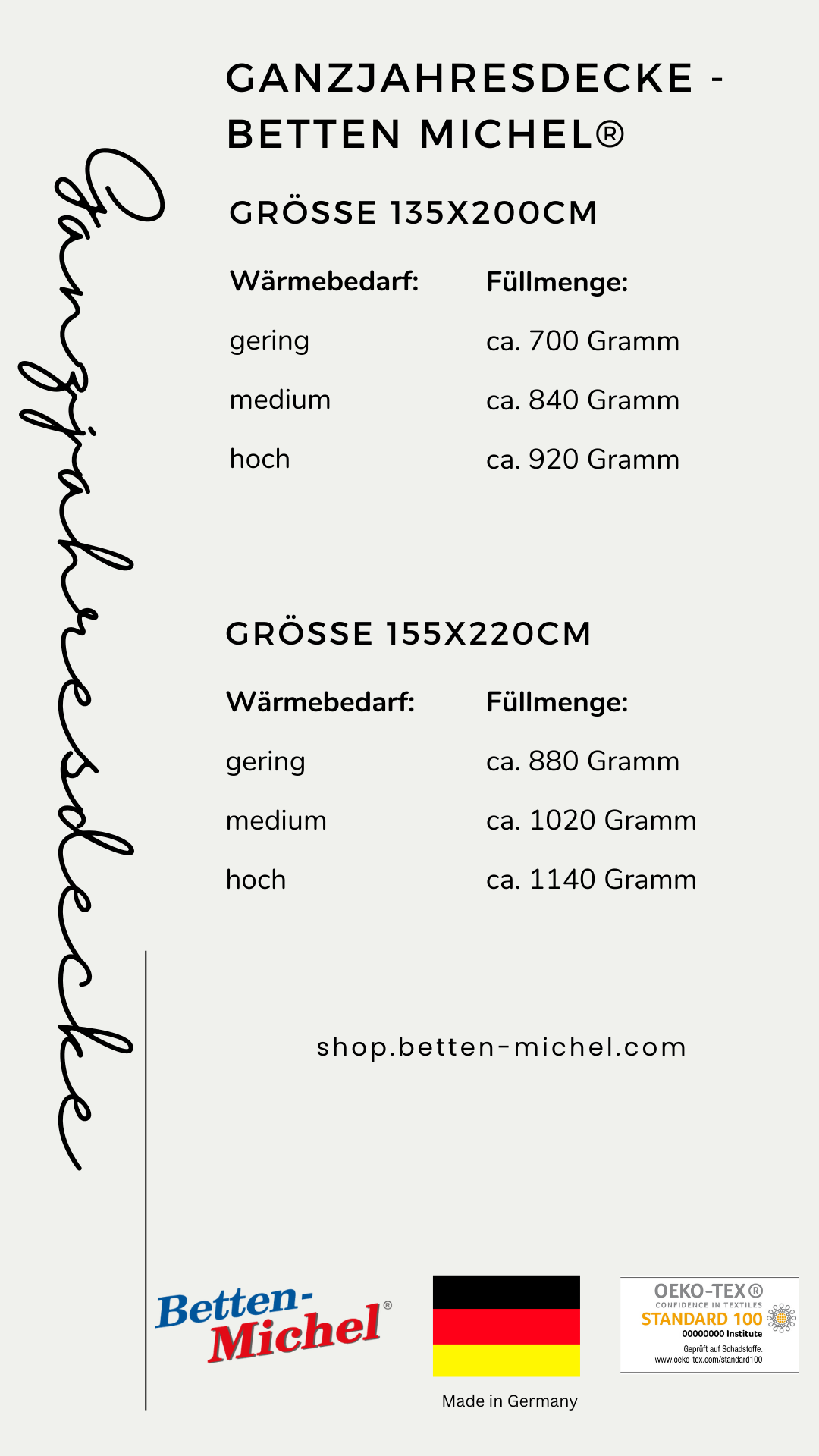 Ganzjahres-Daunendecke - "Spring" - Betten Michel